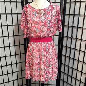 Francesca's Collections Pink Crew Neck Sundress